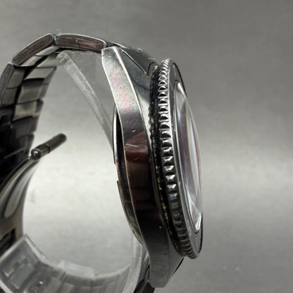 Seiko Again R Dive Watch Women 35mm Red Dial Black Tone Date Round New batt ABC3