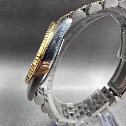 Seiko President Watch Men 35mm Silver Dial Two Tone Daydate 5Y23-8A68 New Batt2
