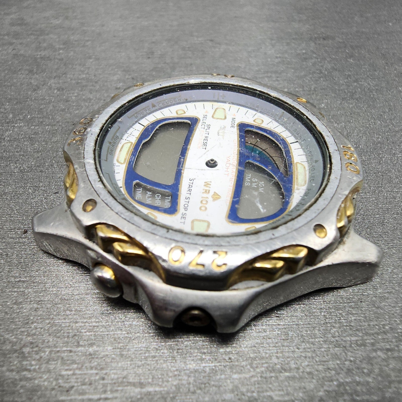 Citizen Yachtmaster Watch Men 42mm Analog Digital Round C211 Silver Tone PARTS6