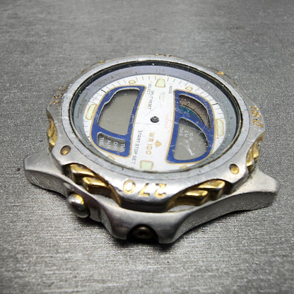 Citizen Yachtmaster Watch Men 42mm Analog Digital Round C211 Silver Tone PARTS6