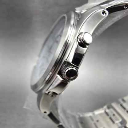 Seiko Atomic Solar Watch Men 39mm White Dial Silver Date Round 7B42-0AK0 PARTS4