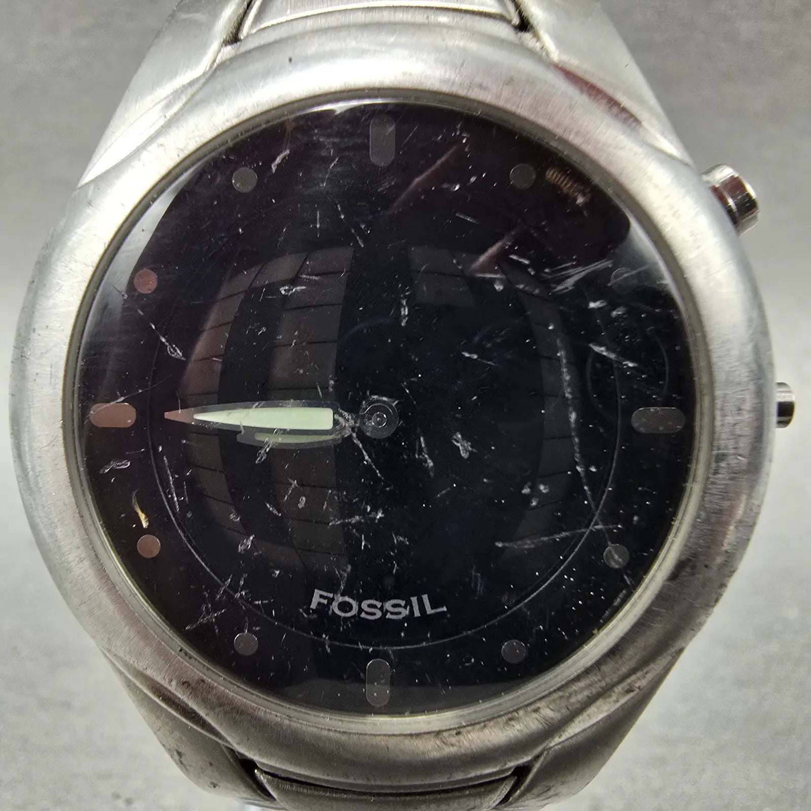 Fossil Big Tic Watch Men 40mm Black Dial Silver Tone Round JR-8094 PARTS2