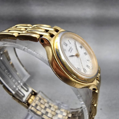 Seiko Watch Women 24mm White Dial Gold Tone Round 3Y02-0B50 New Battery Vintage3