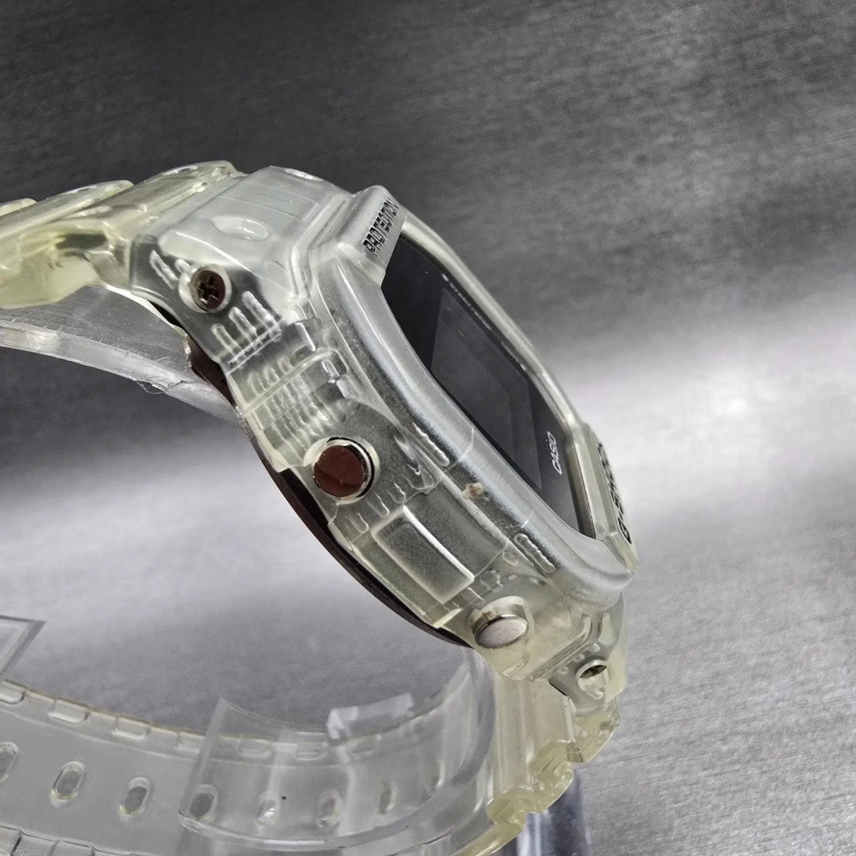 Casio G-Shock DW-5600SKE Watch Men 44mm Clear Case Chrono Alarm New Battery3