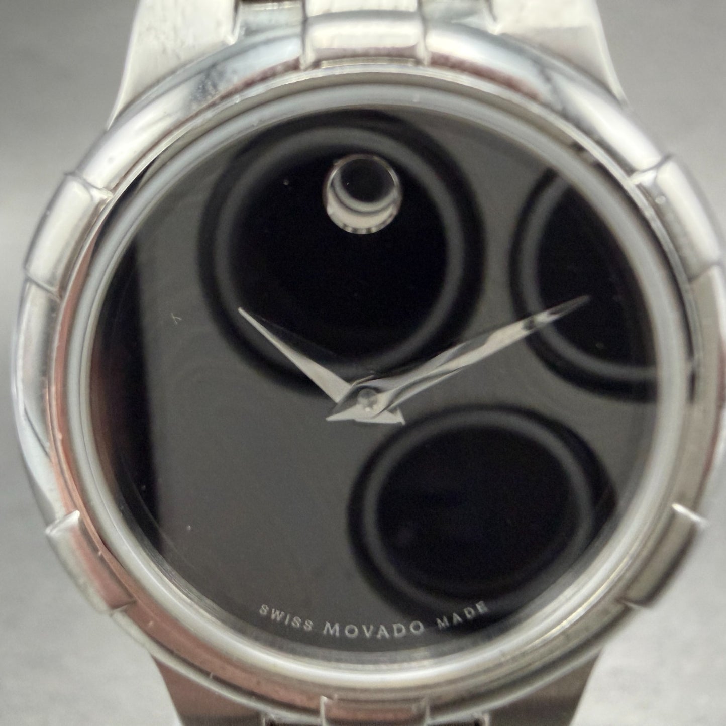 Movado Museum Watch Women 26mm Black Dial Silver Tone 02.3.14.1006 New Battery1