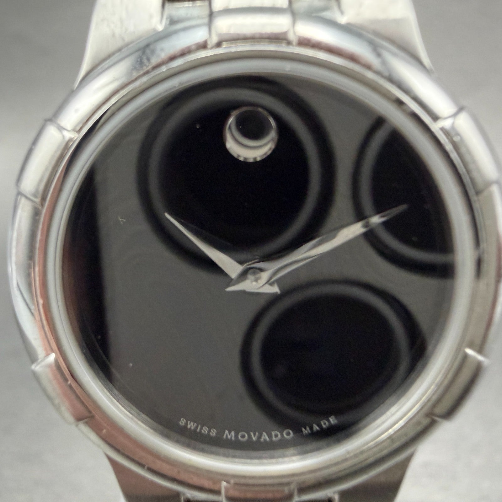 Movado Museum Watch Women 26mm Black Dial Silver Tone 02.3.14.1006 New Battery1