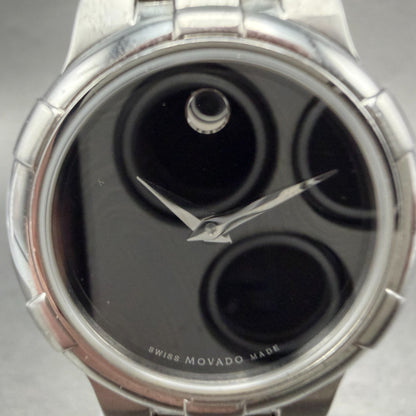 Movado Museum Watch Women 26mm Black Dial Silver Tone 02.3.14.1006 New Battery1