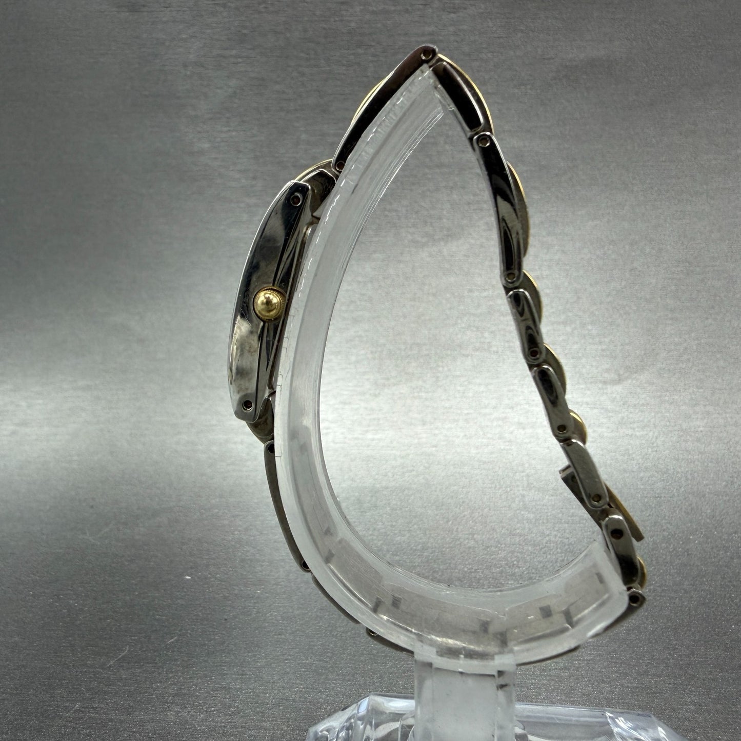 Bulova Tank Watch Women 14mm Silver Dial Two Tone Rectangle 98T60 New Battery6