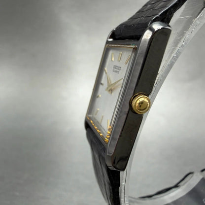 Seiko Tank Watch Women NOS 18mm MOP Dial Black Tone Rectangle 1N00-5C89 New Batt2