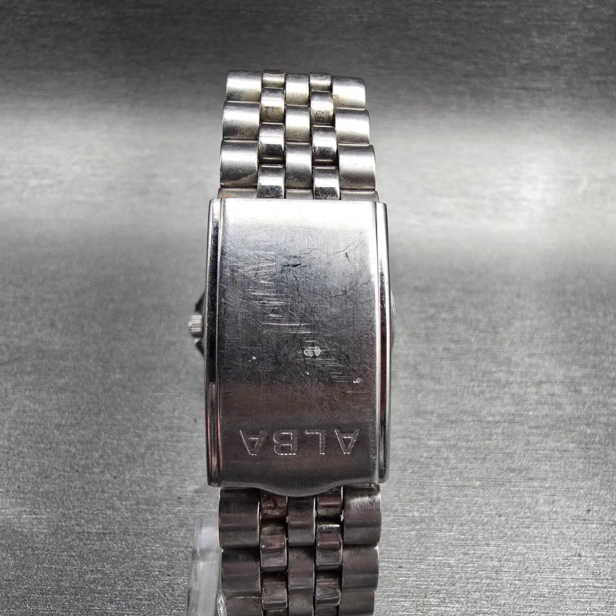 Seiko Alba Watch Men 34mm Silver Dial Silver Daydate Round V733-7A70 New Batt JP7