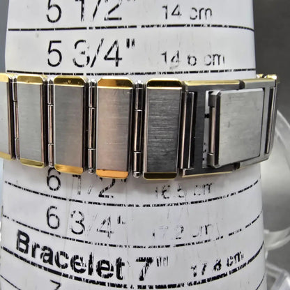Seiko Tank Watch Men 25mm Silver Dial Two Tone Octagon 9020-5410 VTG PARTS11