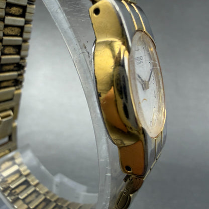 Seiko Watch Women 16mm White Dial Gold Tone Oval Vintage 1N00-5A50 New Battery4