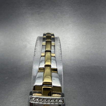 Seiko Tank Watch Women 16mm Silver Dial Two Tone Rectangle 1N00-0SG0 New Battery4
