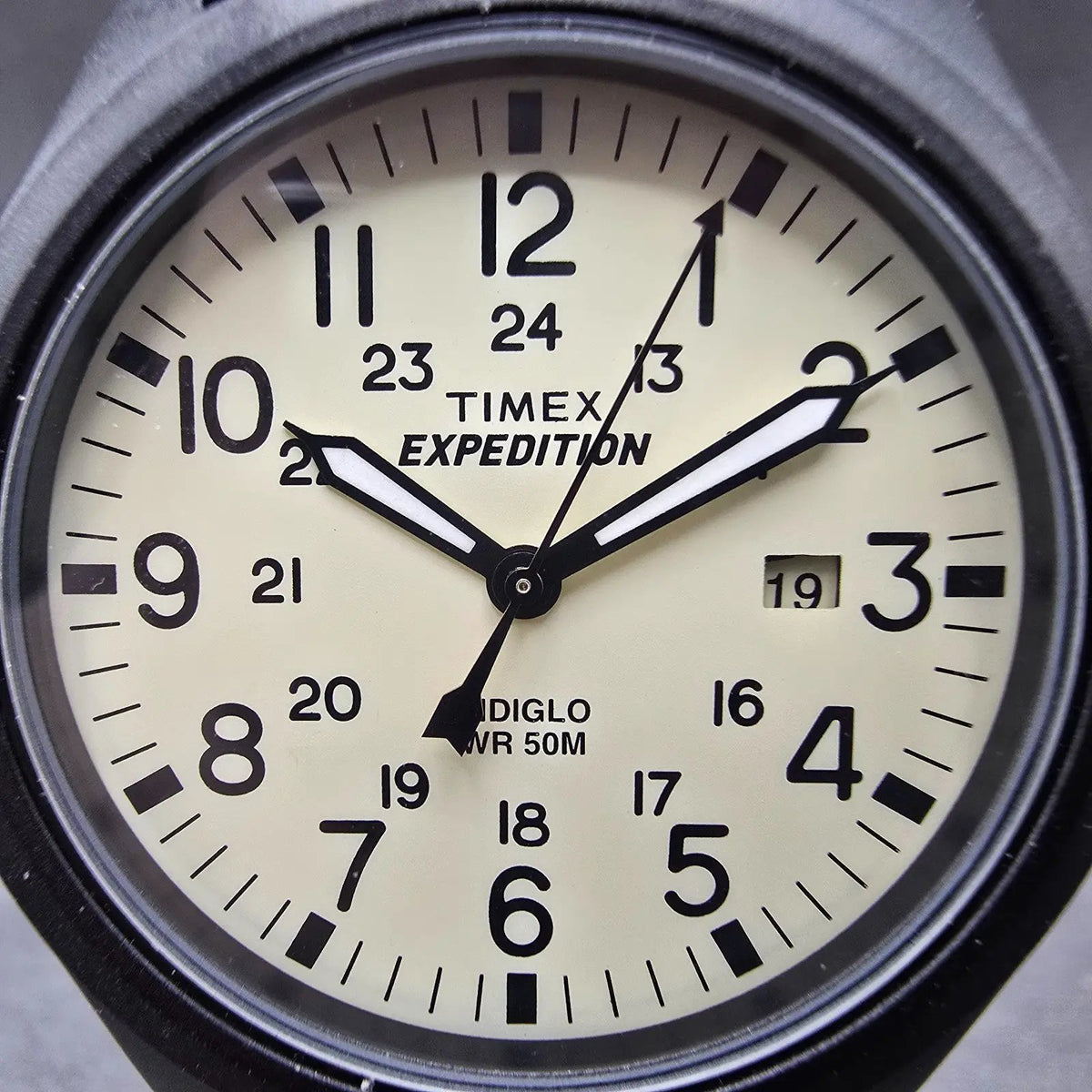 Timex Expedition Scout Watch Men 40mm Cream Dial Black Date Round New Battery L1