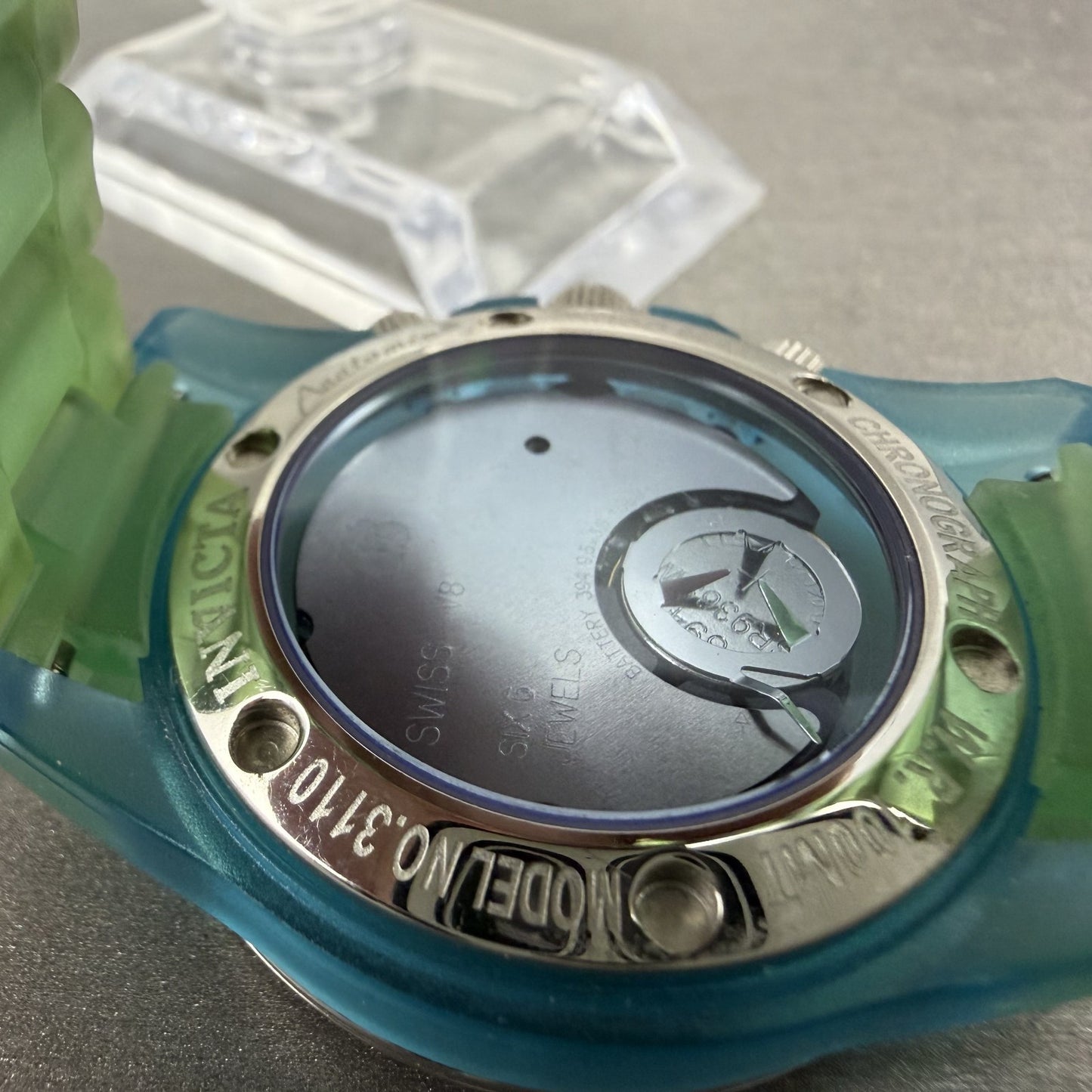 Invicta Anatomic Chronograph Watch Women 37mm Skeleton Dial Blue Green Date Runs9