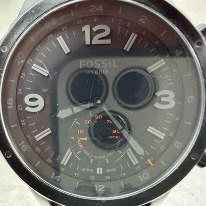 Fossil Q Hybrid Smartwatch Nate Watch Men 50mm Black Dial Black FTW1114 New bat1