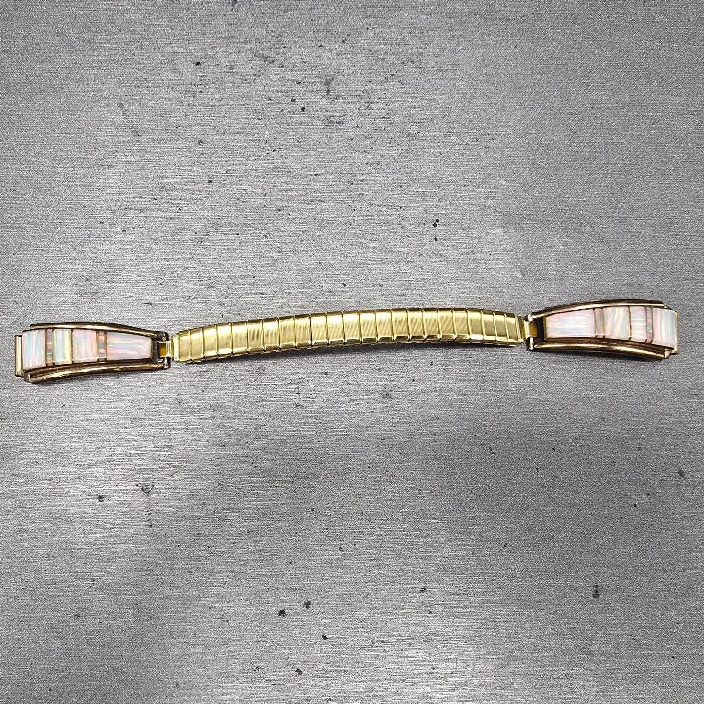 Navajo Sterling Silver Watch Band Tips 9mm Moonstone 1/20 12K SF  Vintage0
