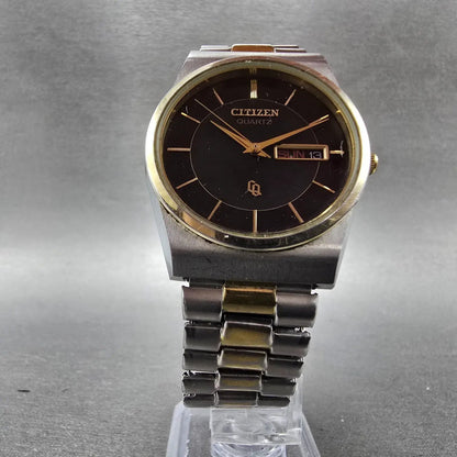 Citizen CQ Watch Men 34mm Black Dial Two Tone Daydate 6101-915054 New Battery5