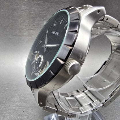 Fossil Twist Watch Men 48mm Black Dial Silver Tone Round ME-1048 New Battery2