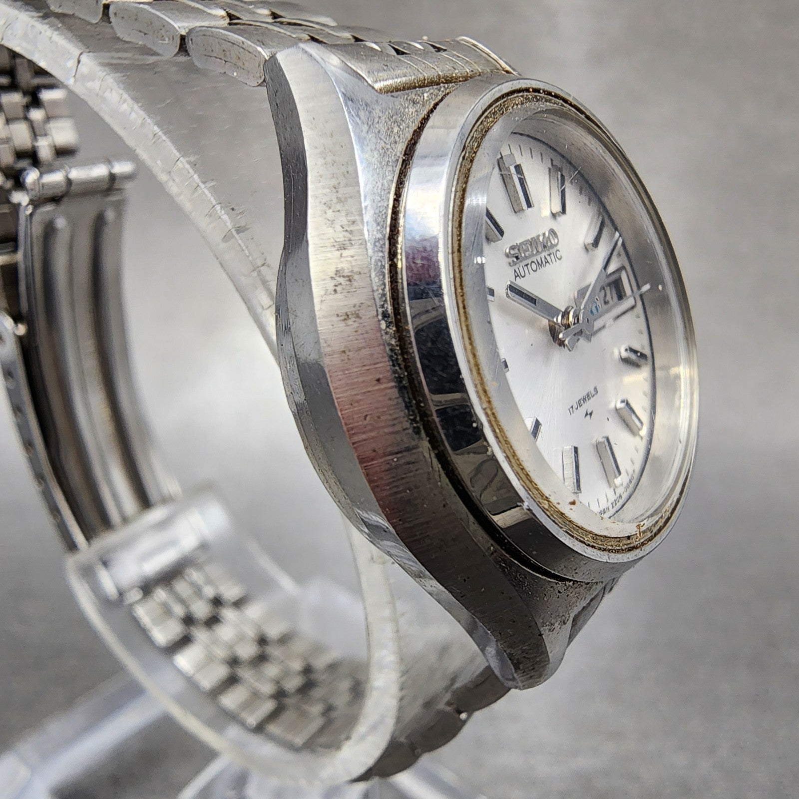 Seiko Automatic Watch Women 25mm White Dial Silver Tone Daydate 22060480 Runs3