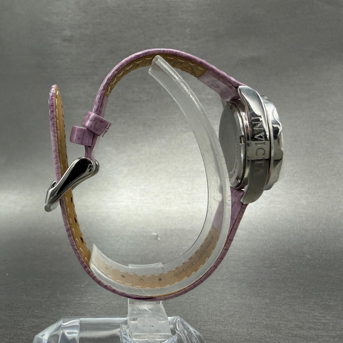 Invicta Pro Diver Watch Women 25mm Purple Dial Steel Date Round 11713 New Batt8