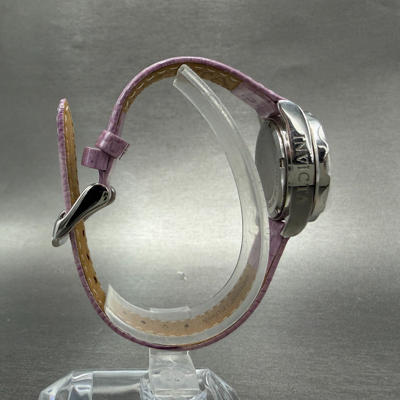 Invicta Pro Diver Watch Women 25mm Purple Dial Steel Date Round 11713 New Batt8