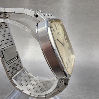 Seiko Watch Men 32mm Silver Dial Silver Tone Date 58555010 New Battery4