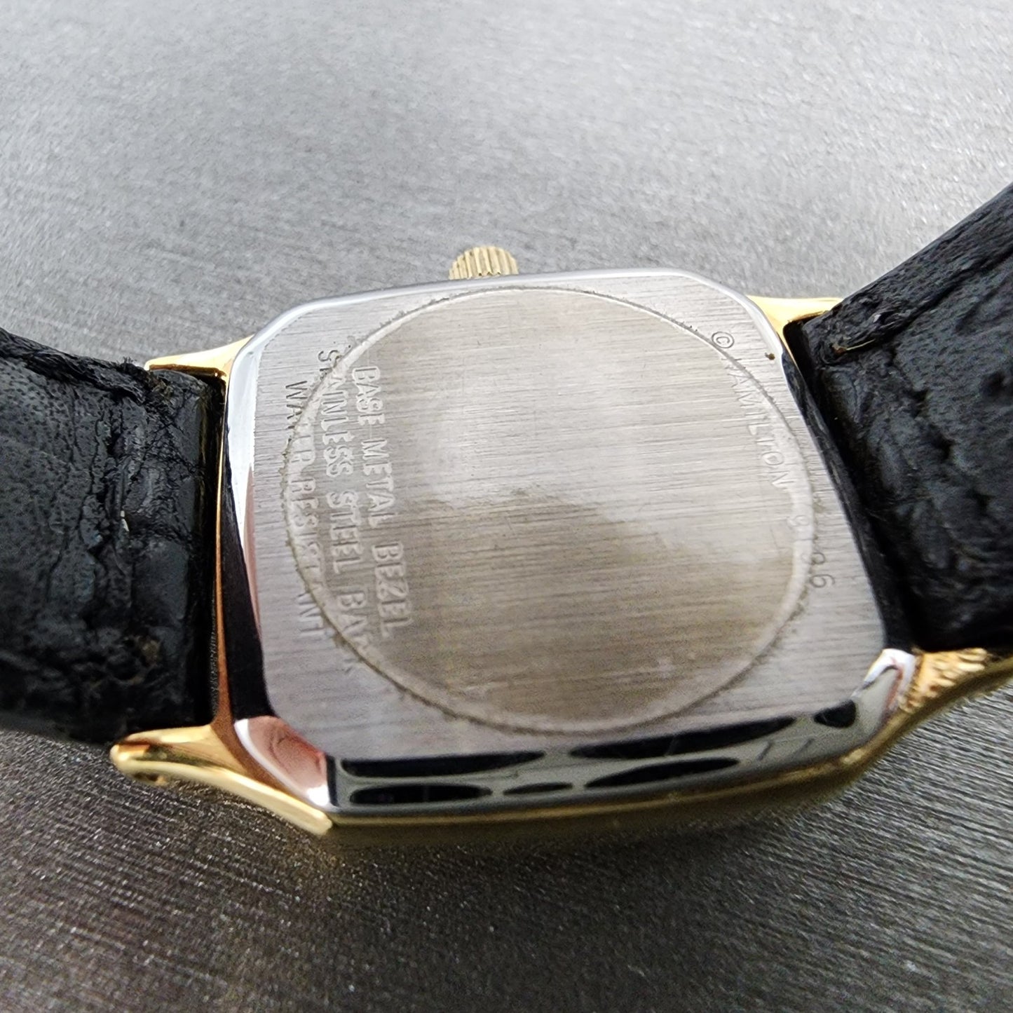 Hamilton Tank Watch Women 22mm Silver Dial Gold Tone Date Rectangle New Battery9