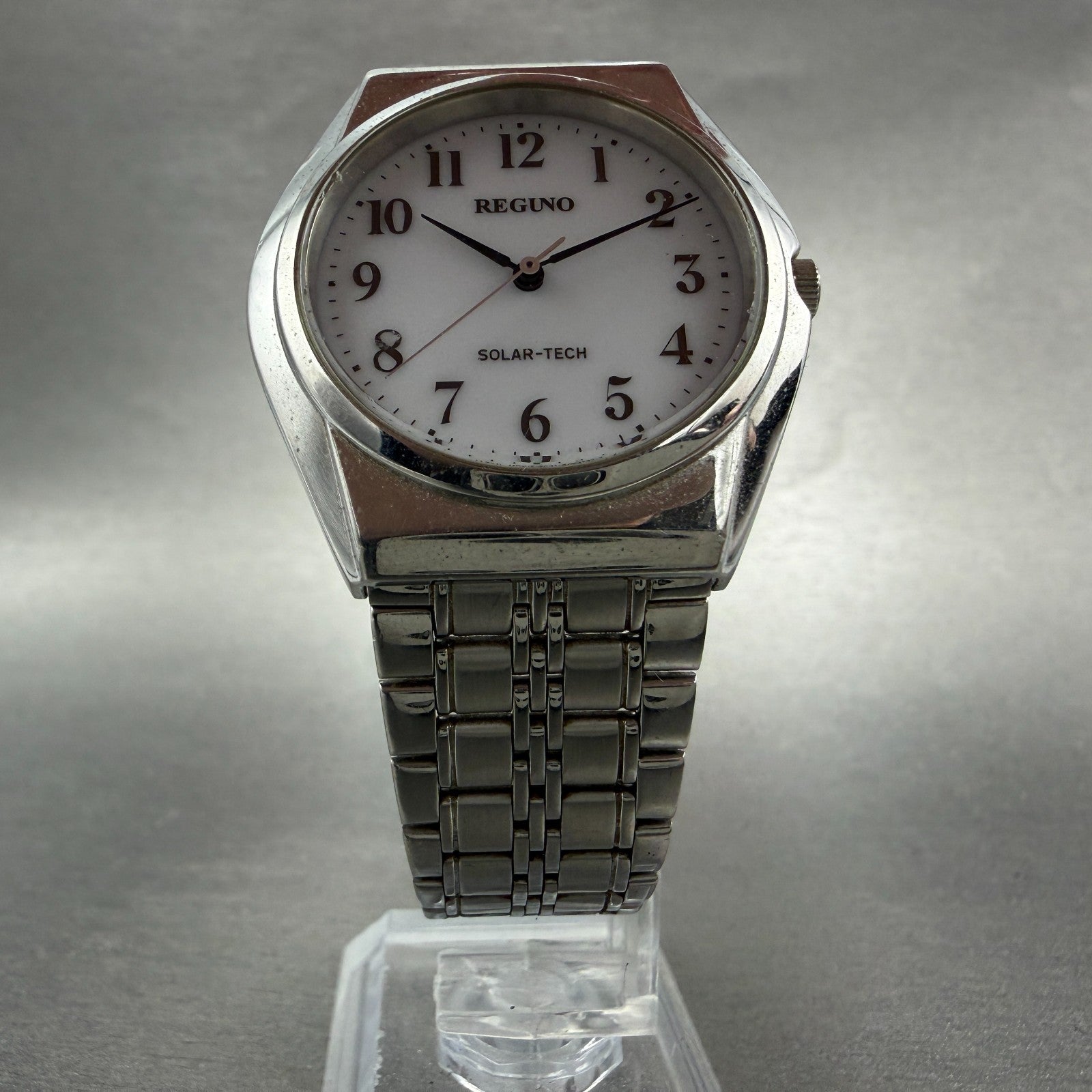Citizen Reguno Solar Watch Men 35mm White Dial Silver Tone E031-T017215 Runs5