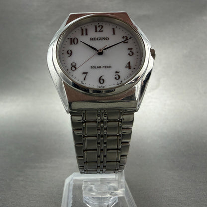 Citizen Reguno Solar Watch Men 35mm White Dial Silver Tone E031-T017215 Runs5