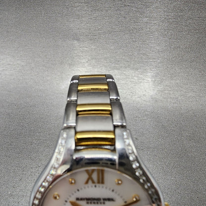 Raymond Weil Noemia Watch Women 32mm MOP Dial Steel Diamond Bezel 5132 New Batt