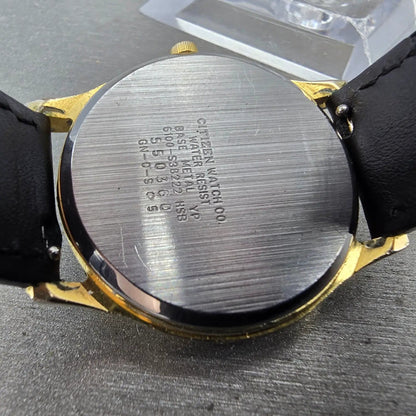 Citizen Watch Men 34mm Champagne Dial Gold Tone Daydate 6100-S38222 New Battery9