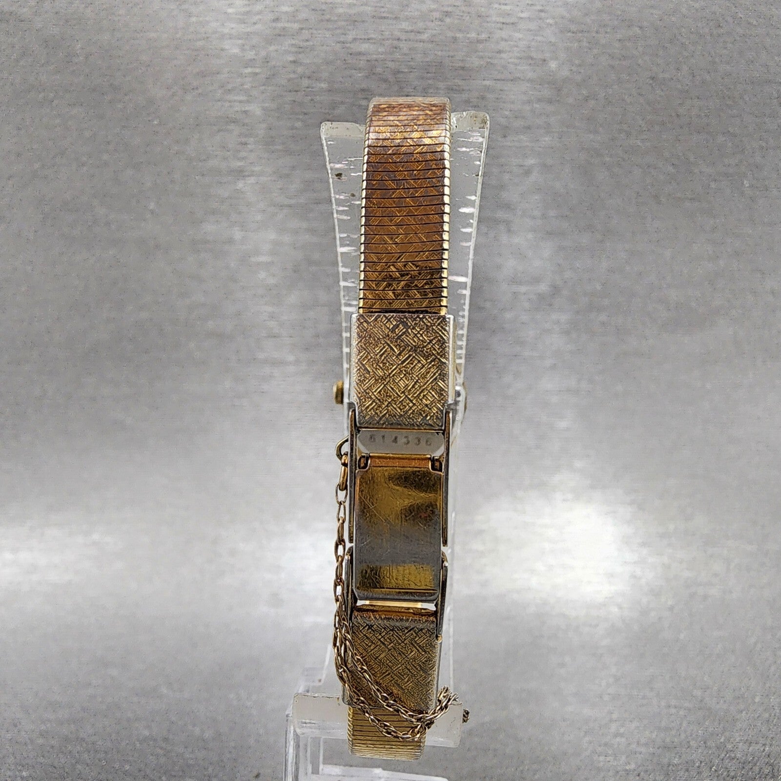 Seiko Watch Women 25mm Gold Dial Gold Tone Hexagon 2C215149 New Batt B123 VTG7