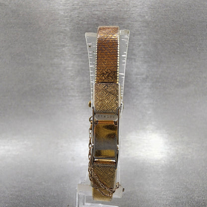 Seiko Watch Women 25mm Gold Dial Gold Tone Hexagon 2C215149 New Batt B123 VTG7