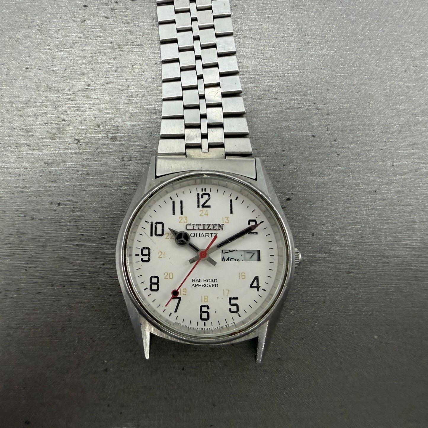 Citizen Railroad Approved Watch Men 35mm White Dial Silver 3801-892053 PARTS0