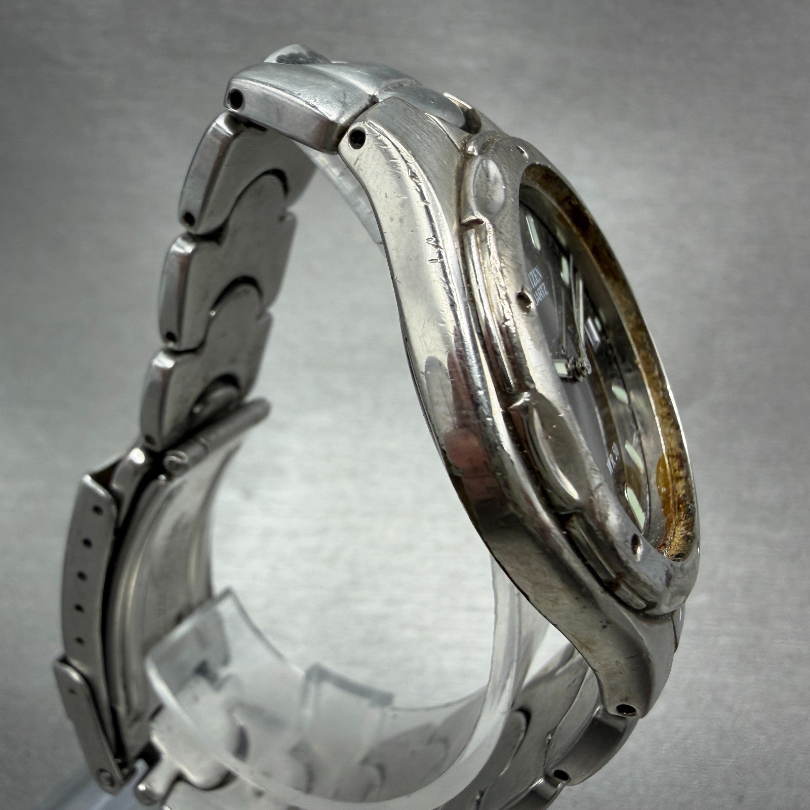 Citizen Watch Men 36mm Gray Dial Silver Tone Date Round 1112-S68113 PARTS VTG4