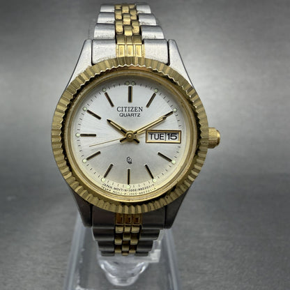 Citizen CQ Watch Women 25mm Silver Dial Two Tone Daydate 1002-R15119 New Batt FI0