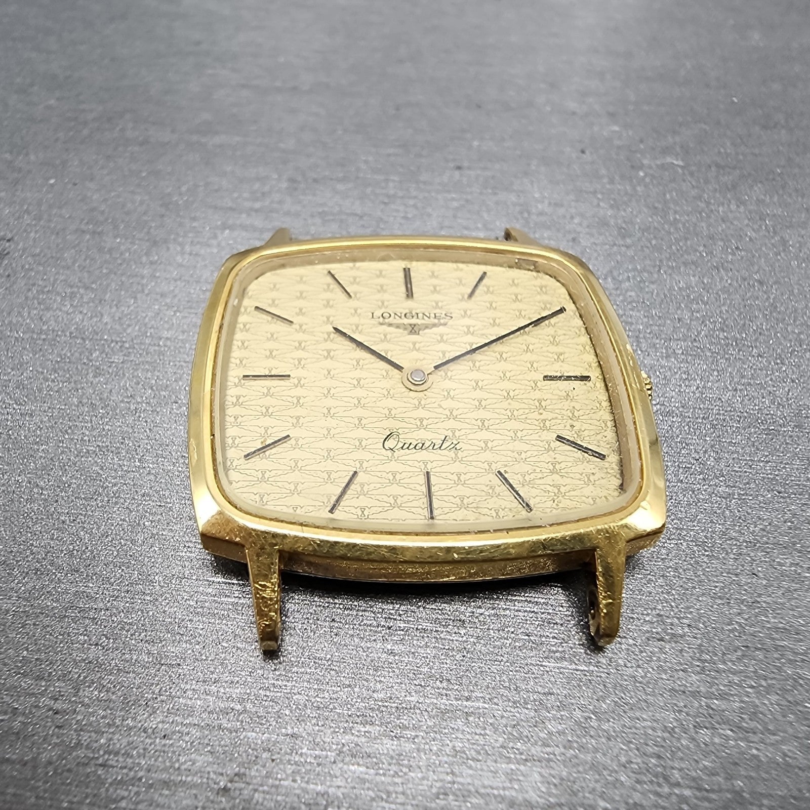 Longines Tank Watch Men 30mm Gold Dial Gold Tone Rectangle 978 READ!!!! New Batt2