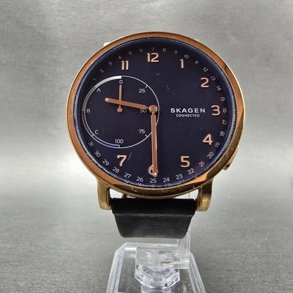 Skagen Connected Watch Men 42mm Blue Dial Rose Gold Tone Round SKT1103 New Batt5