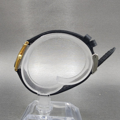 Rado Jubile Tank Watch Women 18mm Black Dial Gold Tone 153.3602.2 New Battery6