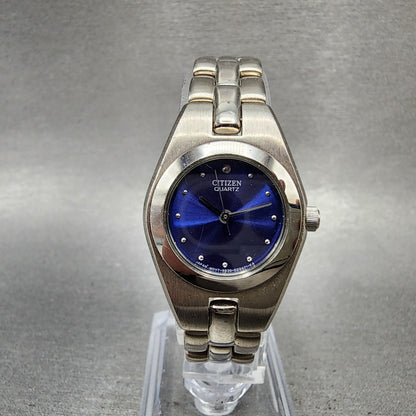 Citizen Watch Women 23mm Blue Dial Silver Tone Round 5930S99027 New Battery0