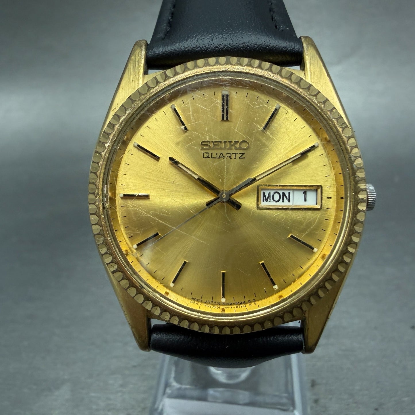 Seiko President Watch Men 36mm Champagne Dial Gold Tone Daydate Round New BattTT0