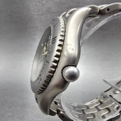 Elgin Solar Watch Men 39mm Black Dial Titanium Daydate Round FK-940 Works2