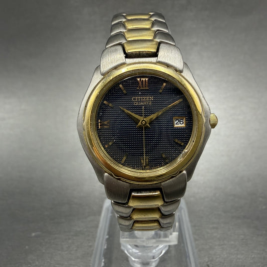 Citizen Watch Women 25mm Blue Dial Two Tone Date Round 1012-S76167 New Battery A0