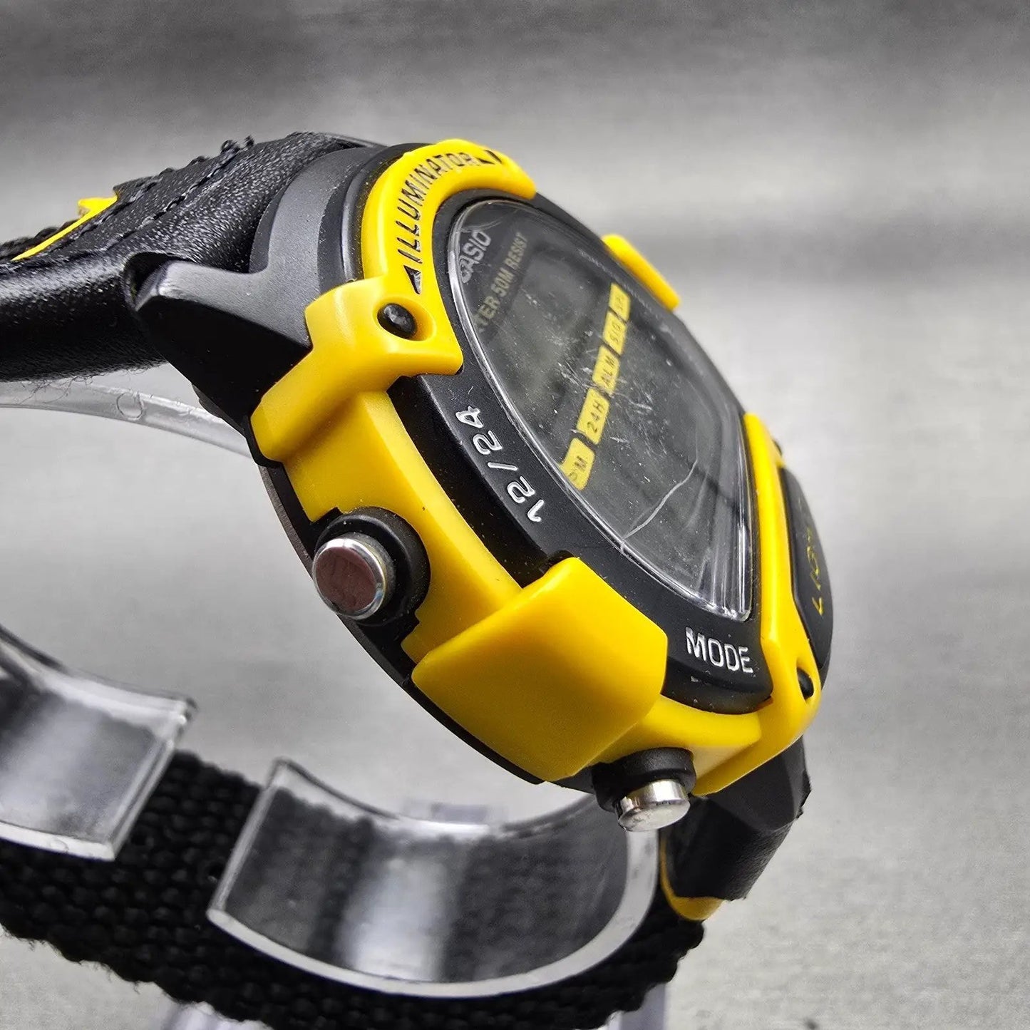 Casio Illuminator W-92H Watch Men 41mm Black Yellow Alarm Chronograph New Batt3