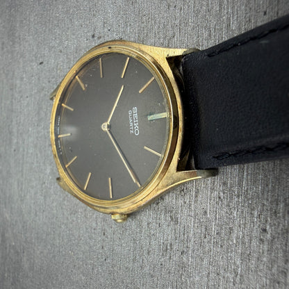 Seiko Watch Men 33mm Brown Dial Gold Tone Round 7800-8009 PARTS Vintage5