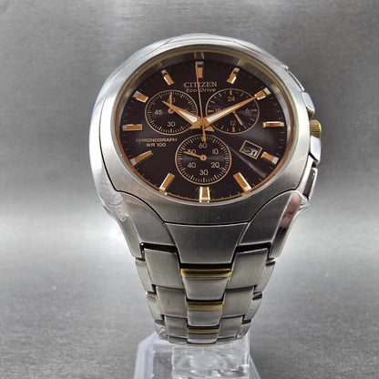 Citizen Eco-Drive Chronograph Watch Men 41mm Black Dial Two Tone H500-S0634185