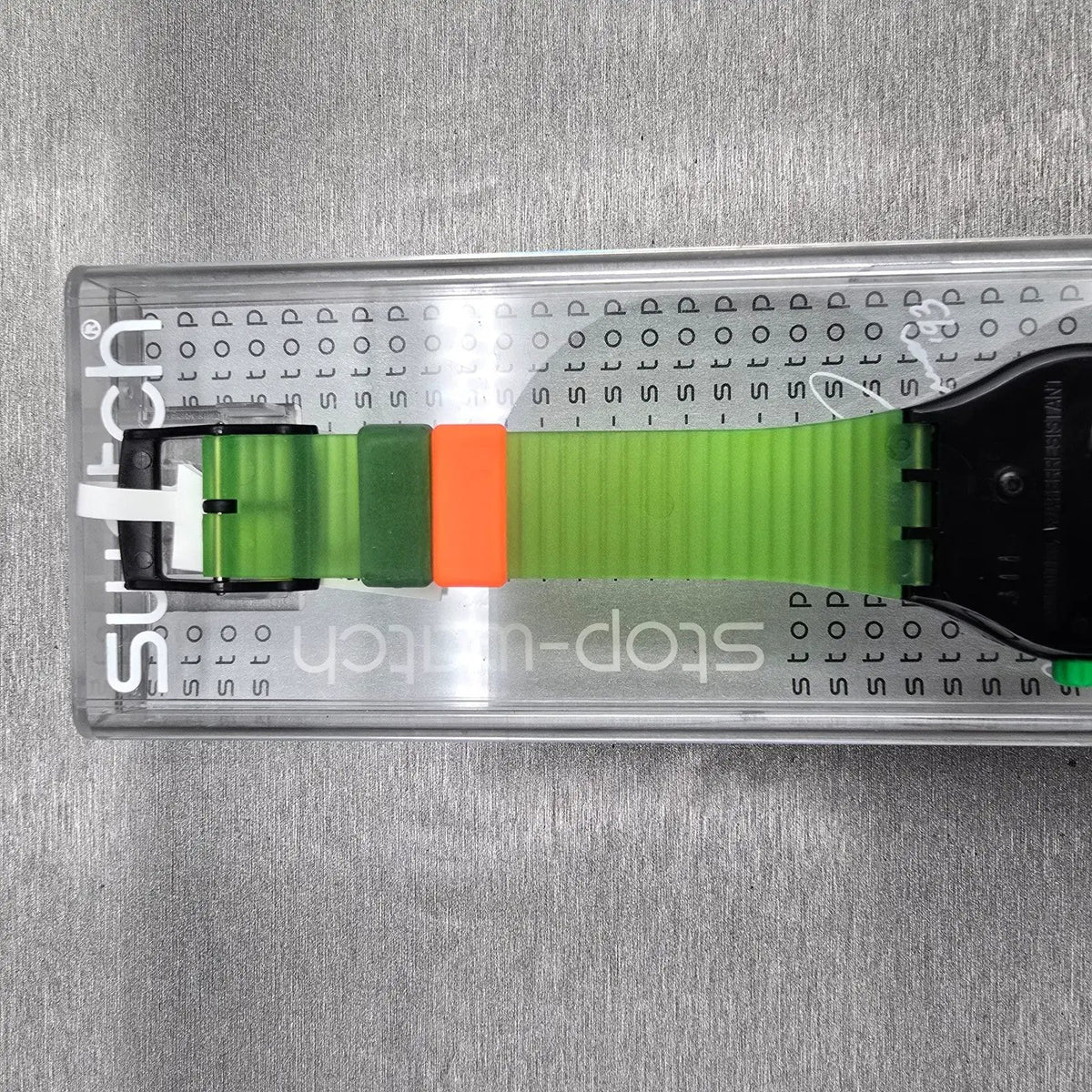 Swatch Stop-Watch Jess'Rush Watch Men 34mm Black Dial SSB100 New Battery NOS8