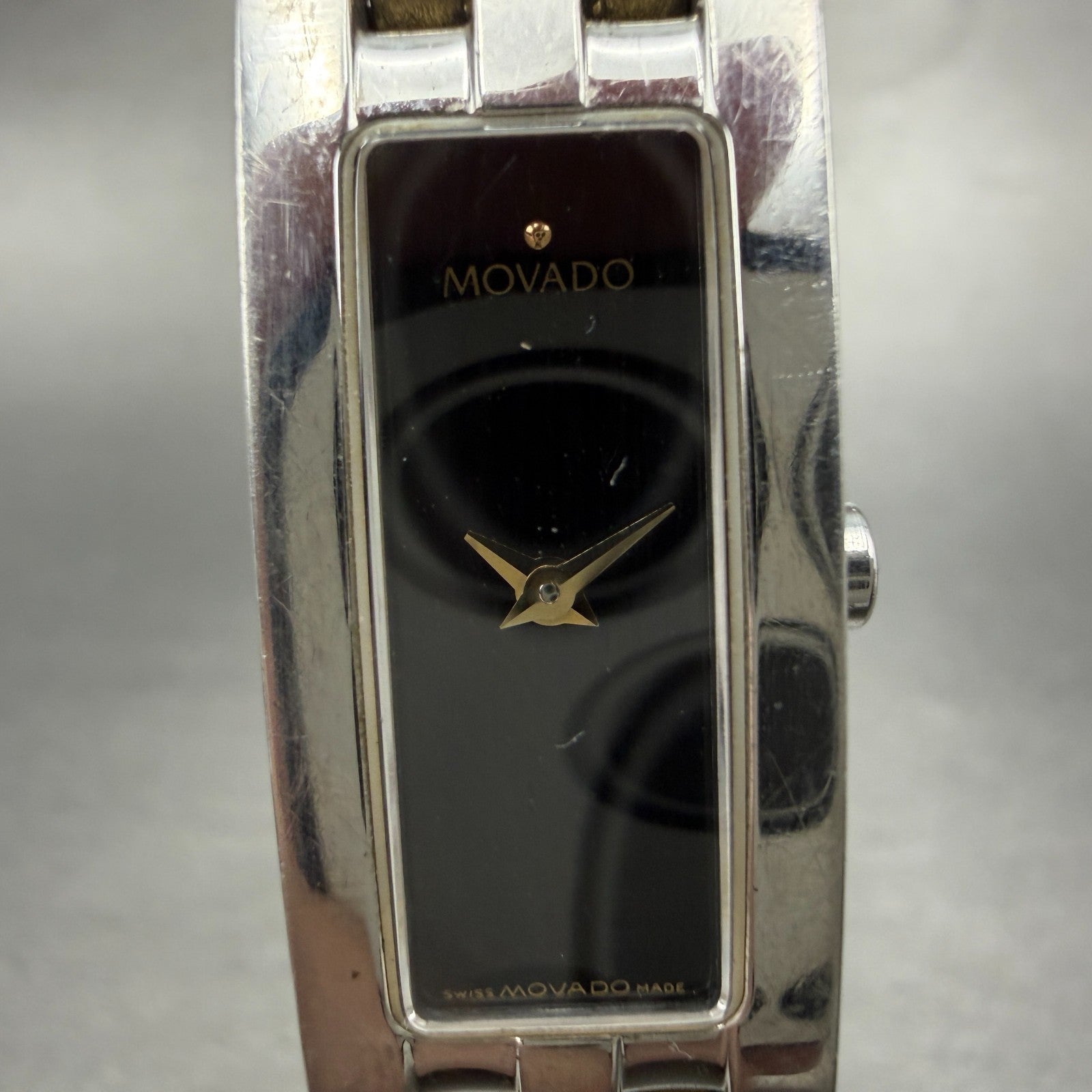 Movado Esperanza Tank Watch Women 14mm Black Dial Two Tone 84 H5 1400 PARTS2