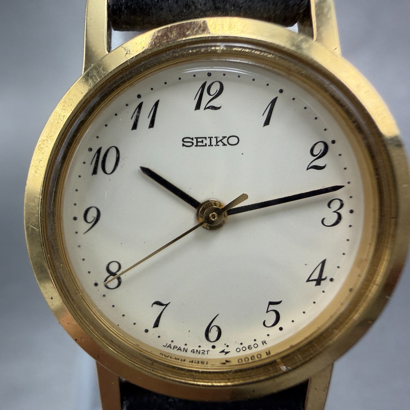 Seiko Watch Women 21mm Cream Dial Gold Tone Round 4N21-0042 New Battery Vintage1